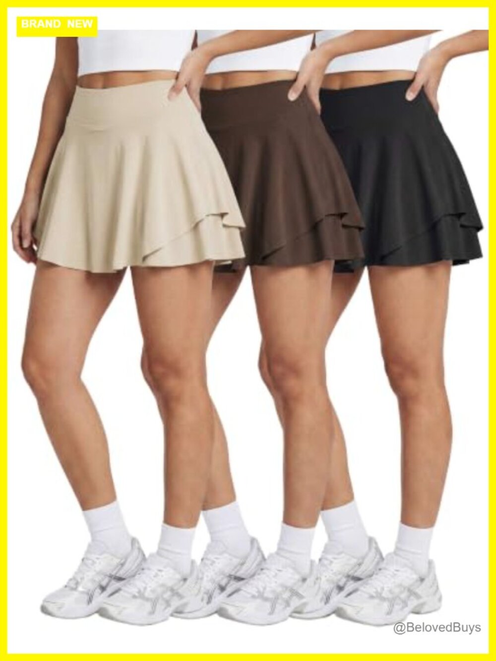 3 Pack Women's Skorts Athletic Tennis Golf Flowy Skirt Mini Shorts Pockets
